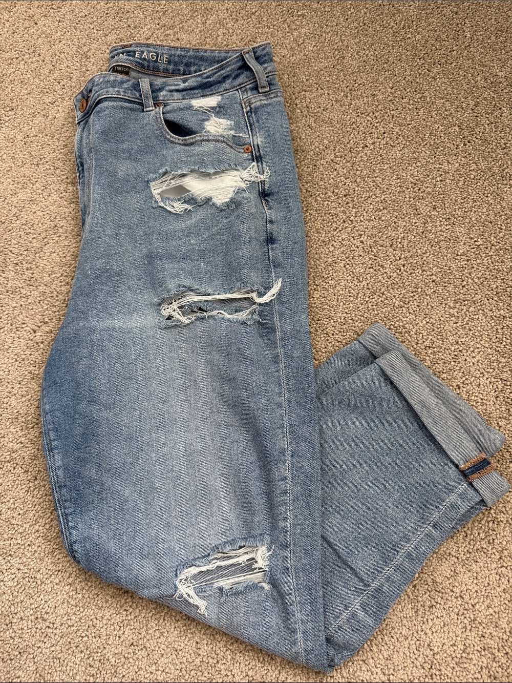 American Eagle Outfitters Distressed Mom Jeans - LONG